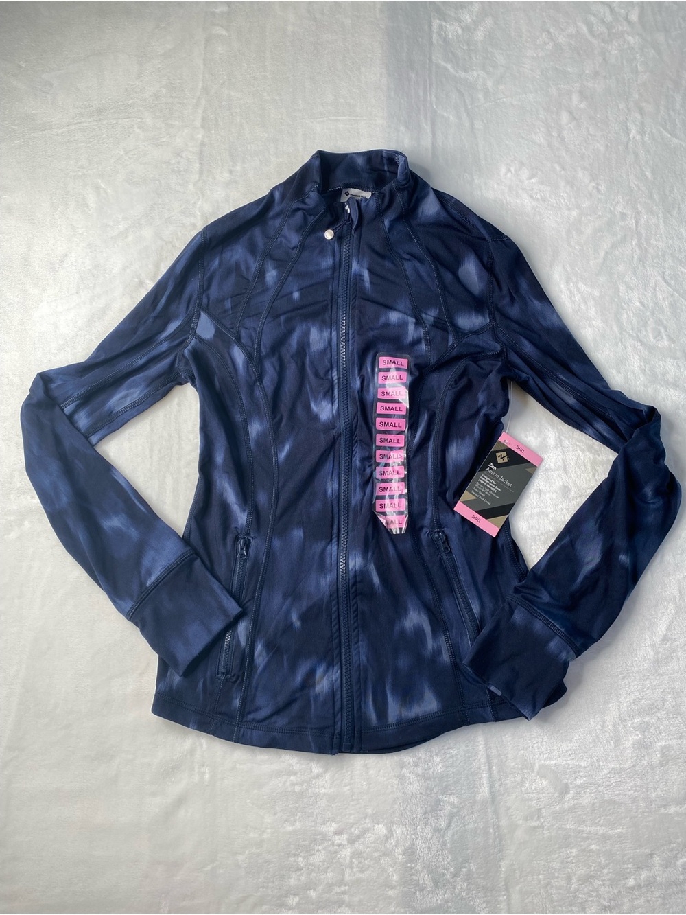 Member’s Mark Women's Navy Tie-Dye Active Zip Long Sleeves Jacket Size S